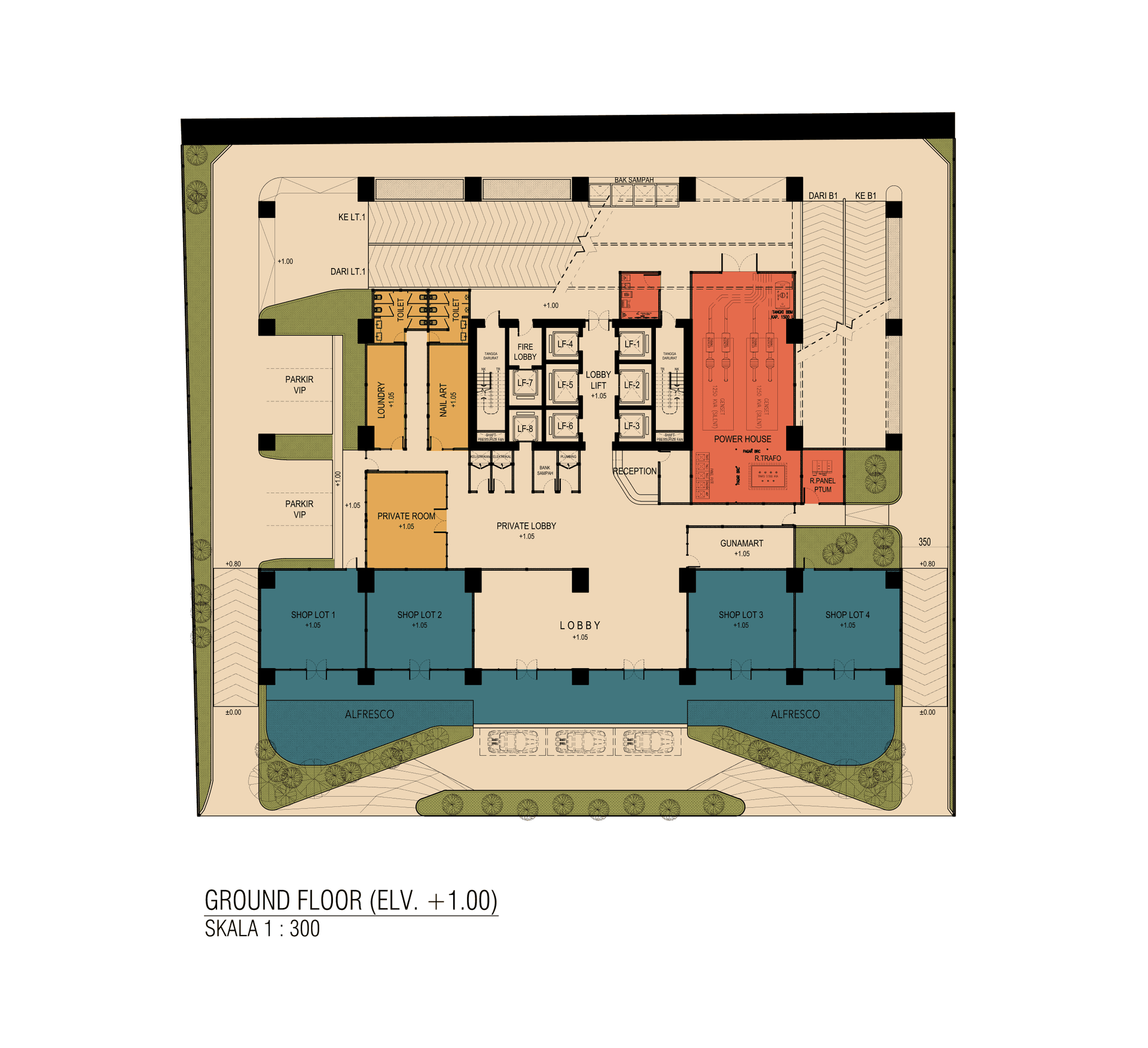 Golden Prima Residence Denah Lantai Dasar